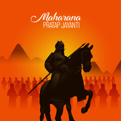 Maharana Pratap with Horse Template