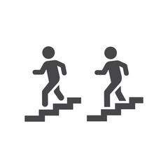 Man going down stairs vector icon. Staircase simple symbol. © Tsvetina