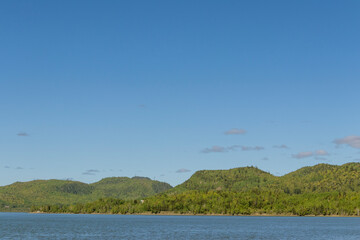 Mountain View with River and Sky