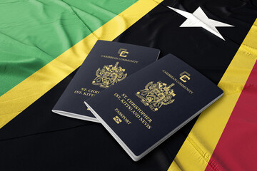 Saint Kitts and Nevis Passport Known for Saint Kitts and Nevis Travel, Citizenship by Investment, Caribbean Country ,on its flag
