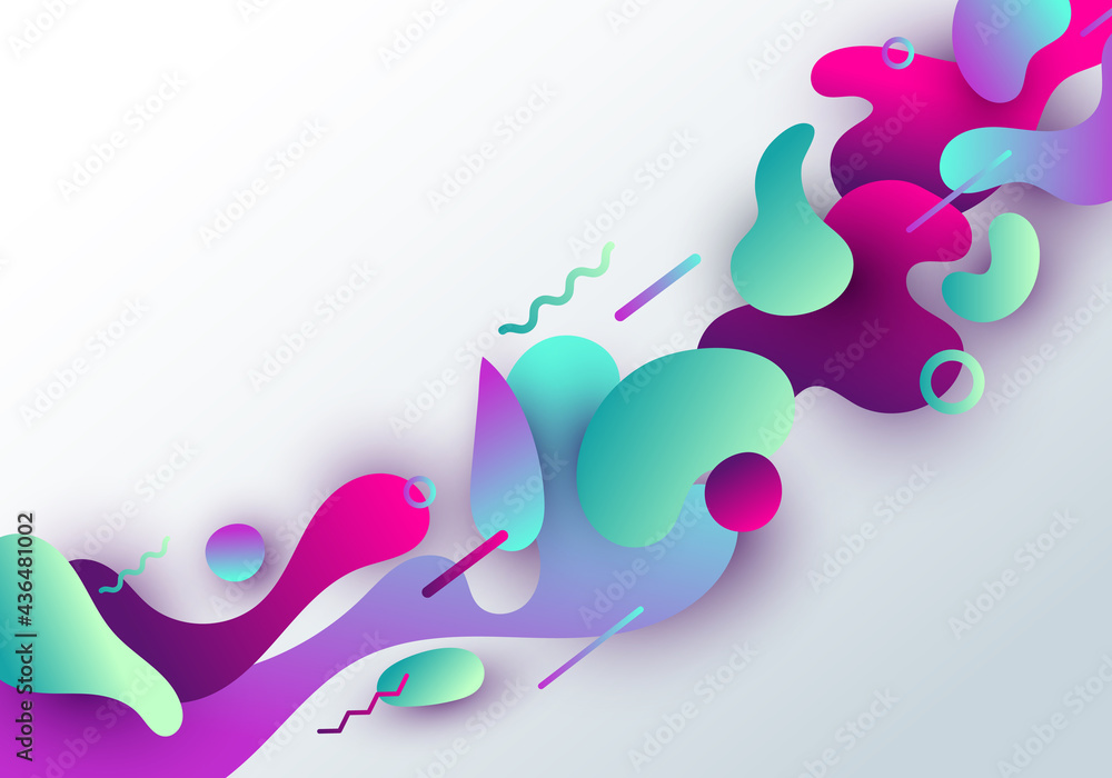 Aufkleber abstract fluid vibrant gradient shape with geometric design isolated on white background