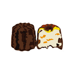 Illustration Vector graphic of Cannelé Canelé cake design