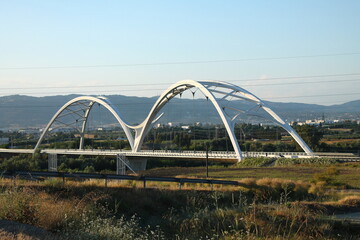 architectural bridge passing though river