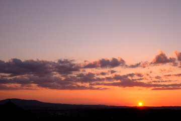 東大寺を臨む夕焼け