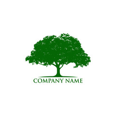 Green tree logo design vector realist