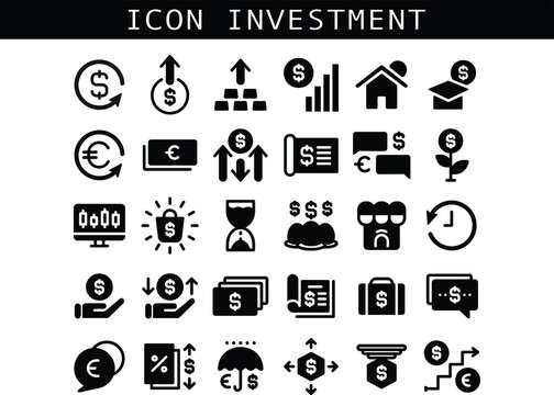 Media Icons Investment solid style, for website and application