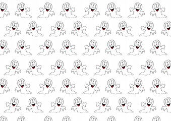 Fototapeta premium patterns with ghost silhouettes, happy halloween ghosts
