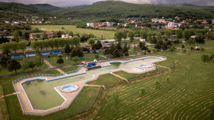 Aerial view of the recreational zone at Zemplinska sirava in Slovakia
