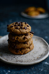 chocolate chip cookies on a plate
