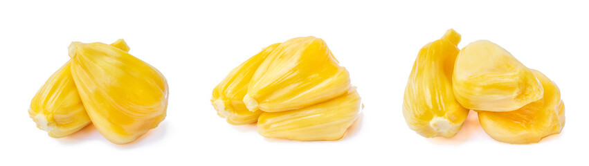 Collection of ripe Jackfruit isolated on white background