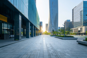 Financial center square and office building in Ningbo, China