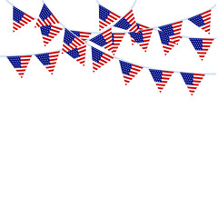 Obraz premium United States of America flag and bunting decoration for poster design illustration vector