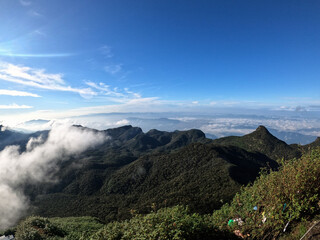 Clouds over the mountain hills 