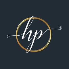 HP Initial Letter handwriting stylish Logo designs Symbol