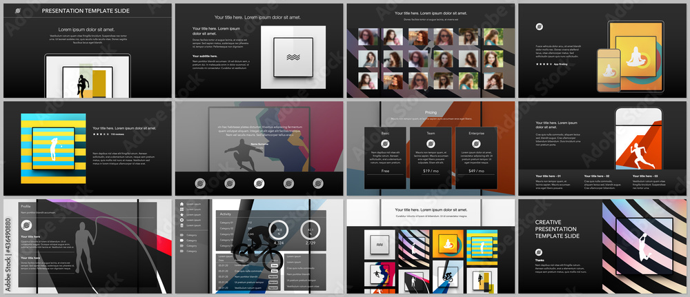 Wall mural vector templates for website design, presentations, portfolio. templates for presentation slides, le