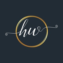 HW Initial Letter handwriting stylish Logo designs Symbol