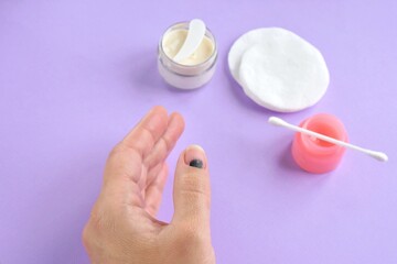 polish on a white background
