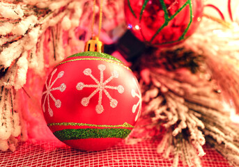 Bright Christmas Ornament Under the Tree