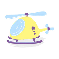 Helicopter on a white background. Children's illustration. Transport