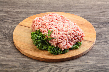 Raw pork minced meat for cooking