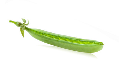 Green peas on white background