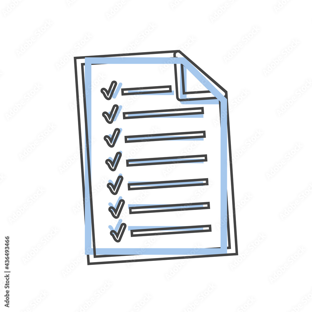 Poster vector document icon. document verification symbol cartoon style on white isolated background.