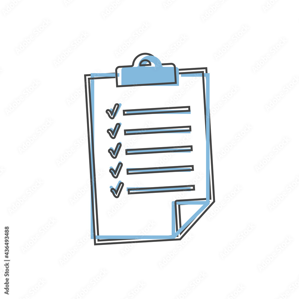 Aufkleber vector document icon. document verification symbol cartoon style on white isolated background.