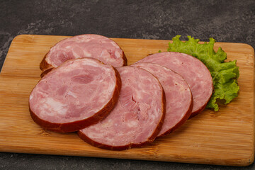 Slices of pork meat ham
