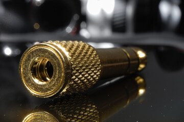 Closeup shot of a pump adapter on the table