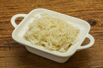 Steamed basmati rice in the bowl