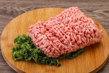 Raw pork minced meat for cooking