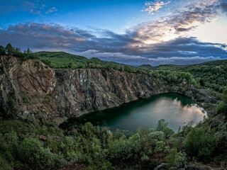 Aerial view of Lake Benatina in Slovakia