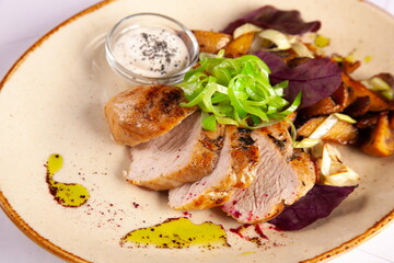 Chicken breast with mushrooms with sauce