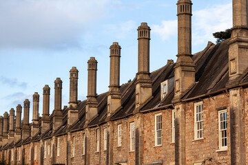 Chimneys on Vicars Close in Wells, Somerset