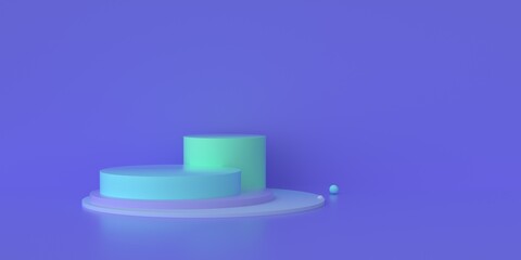 3D rendering of blue geometry background image