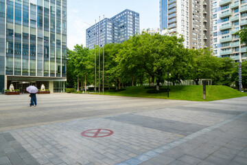 Financial center square and office building in hangzhou, China © onlyyouqj