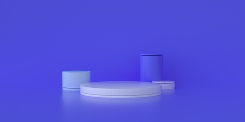3D rendering of blue geometry background image