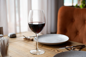a glass of red wine