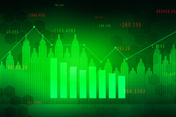 2d rendering Stock market online business concept. business Graph 