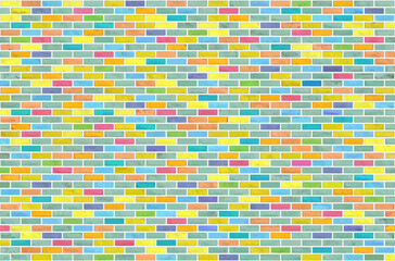 Colorful block brick wall pattern texture background
