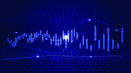 Financial stock market chart technical abstract background.