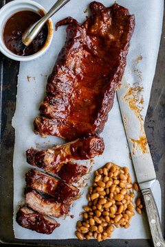 Rack of ribs with beans 