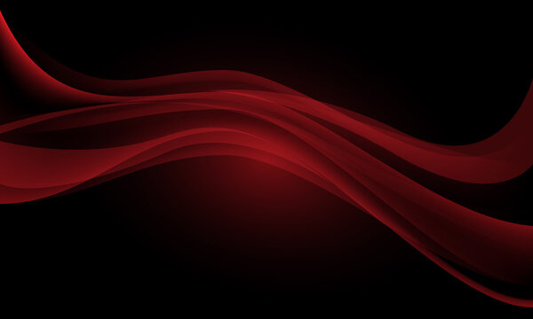Abstract red wave curve overlap on black design modern luxury futuristic background vector illustration. © patthana