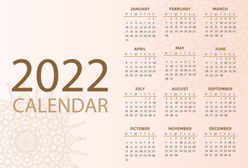 Templates vector planner calendar 2022 year . Vector illustration