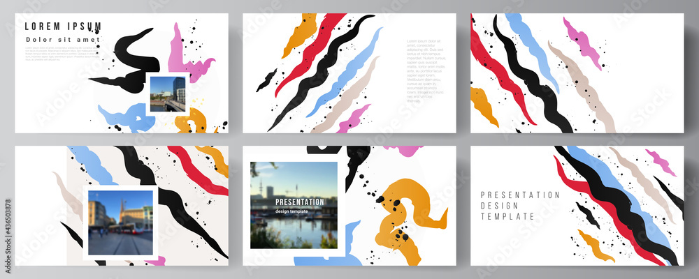 Poster vector layout of the presentation slides design business templates, multipurpose template for presen