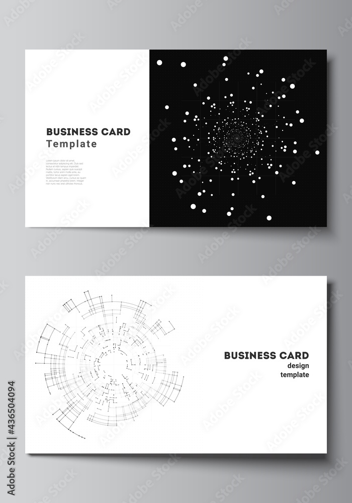 Poster vector layout of two creative business cards design templates, horizontal template vector design. bl