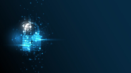 Padlock Security cyber digital concept Abstract technology background protect system innovation vector illustration