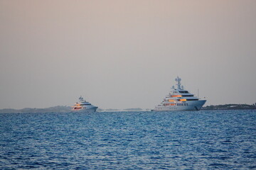 Fototapeta premium ship in the sea, mega yacht 