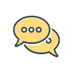 Color illustration icon for speech bubbles
