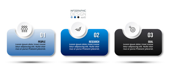 Infographic business template with step or option design.